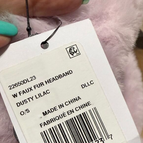 UGG FAUX FUR HEADBAND WOMENS ONE SIZE DUSTY LILAC COZY HEAD & EAR WARMER NWT - Picture 8 of 8